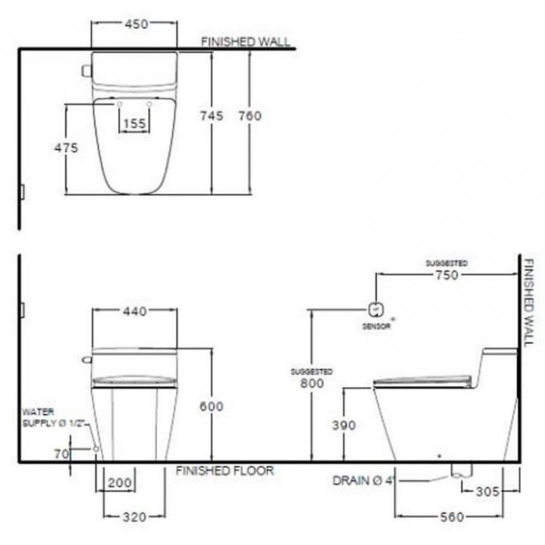 Bàn Cầu COTTO C101987 HERCULES CURVE 1 Khối Xả Chạm/Gạt 4.8L