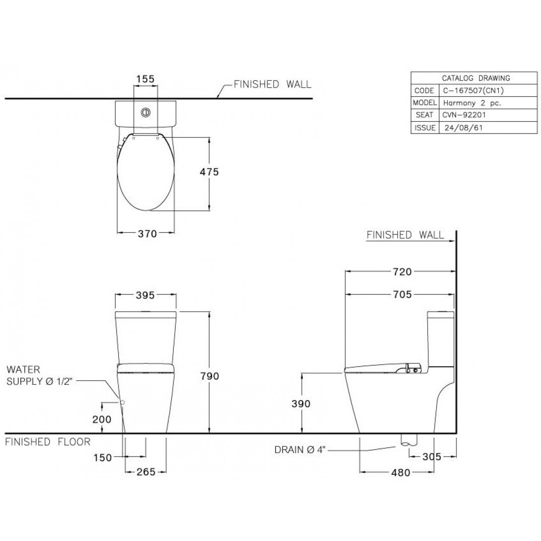 Bàn Cầu Hai khối COTTO C167507(CN1) Nắp Rửa Cơ