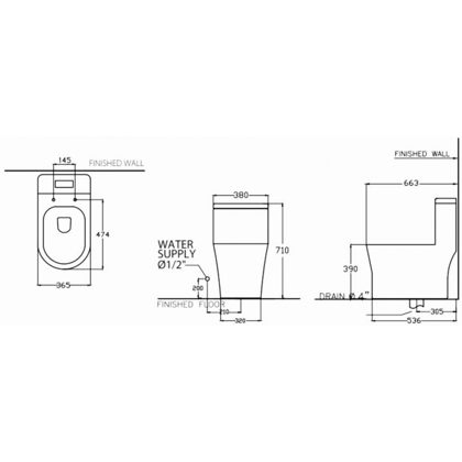 Bồn Cầu Cotto C100018HOS 1 Khối Xả Nhấn