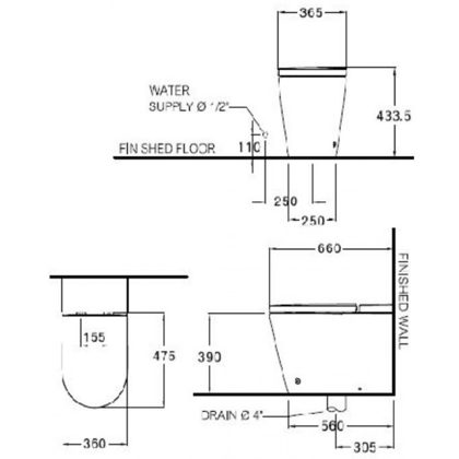 Bồn Cầu Cotto C10407 Một Khối Xả Nhấn DUACT