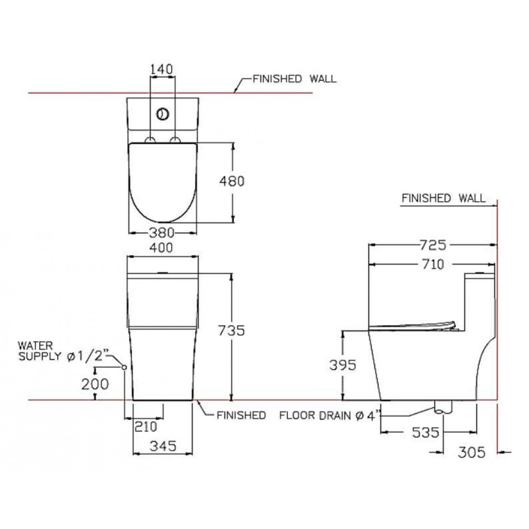Bồn Cầu Cotto C11003HNOS Một Khối Xả Nhấn Wynn