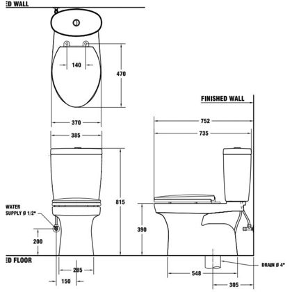Bồn Cầu COTTO C1389 2 Khối Xả Nhấn