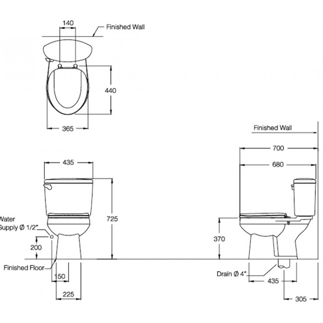 Bồn Cầu COTTO C1444 Hai Khối SHARON