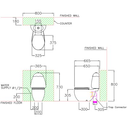 Bồn Cầu COTTO C15007 KW Googai Hai Khối Trẻ Em