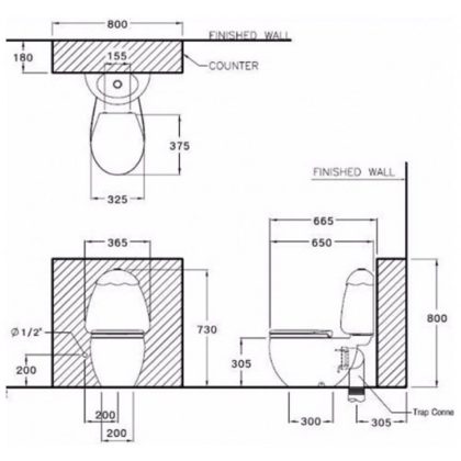 Bồn Cầu COTTO C15037 KW Googai Hai Khối Trẻ Em Nắp Thường