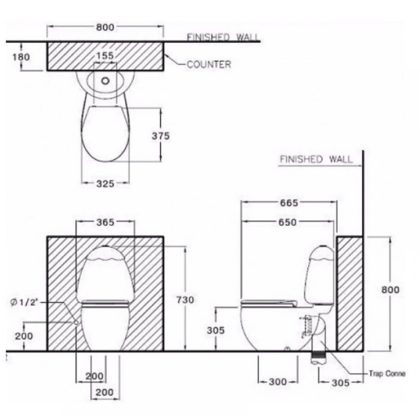 Bồn Cầu COTTO C15037 LM Googai Hai Khối Trẻ Em Nắp Thường