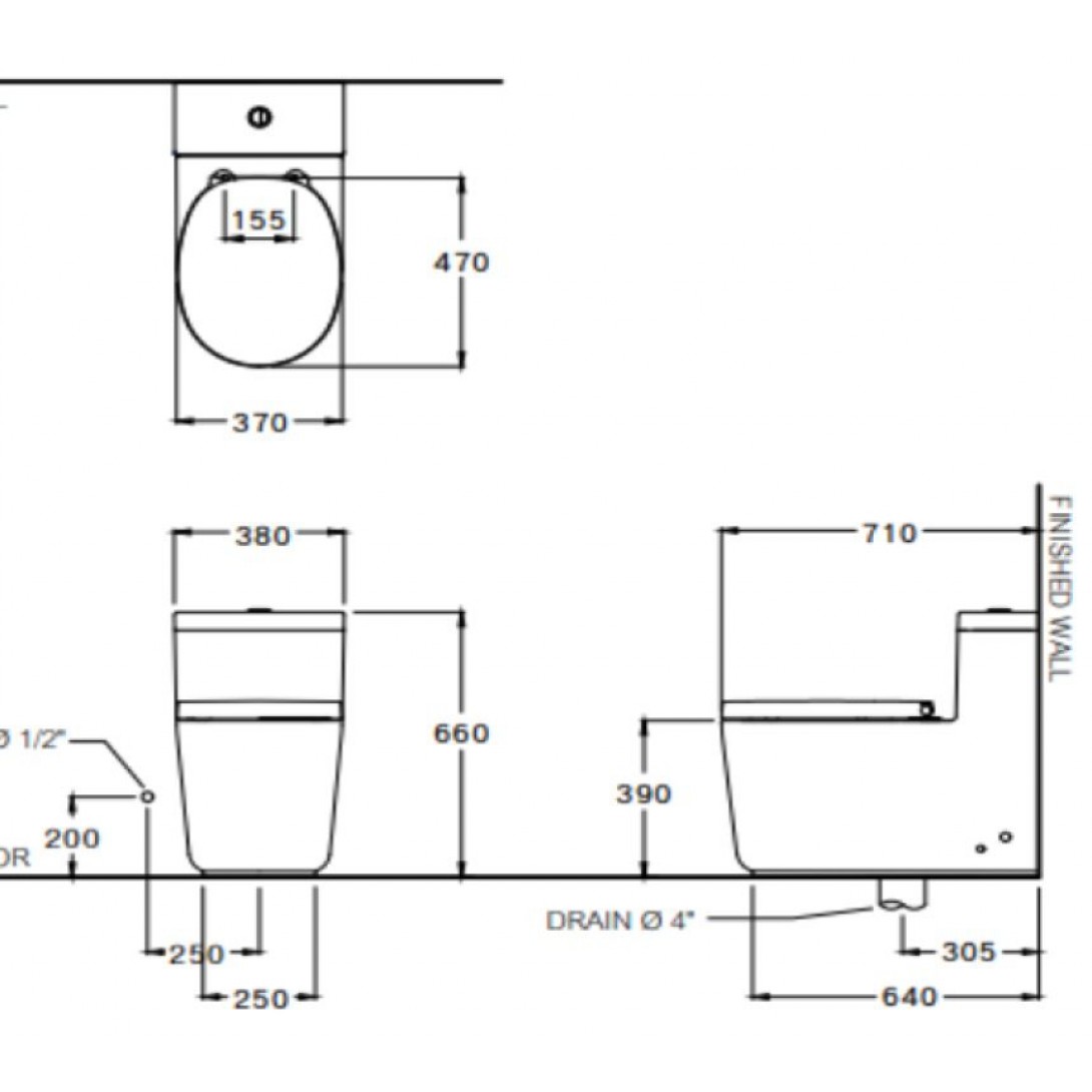 Bồn Cầu COTTO CPW10007 MWH#GR2 Một Khối Quil Xả Nhấn