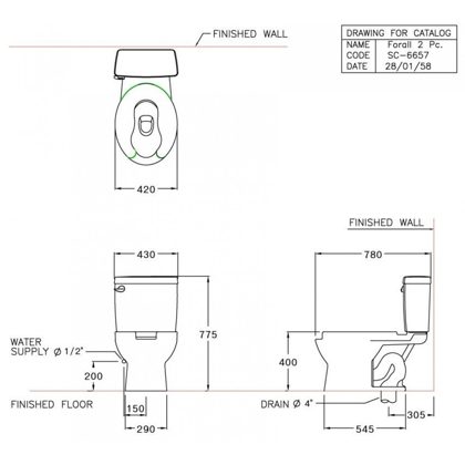 Bồn Cầu COTTO SC6657 WH Hai Khối