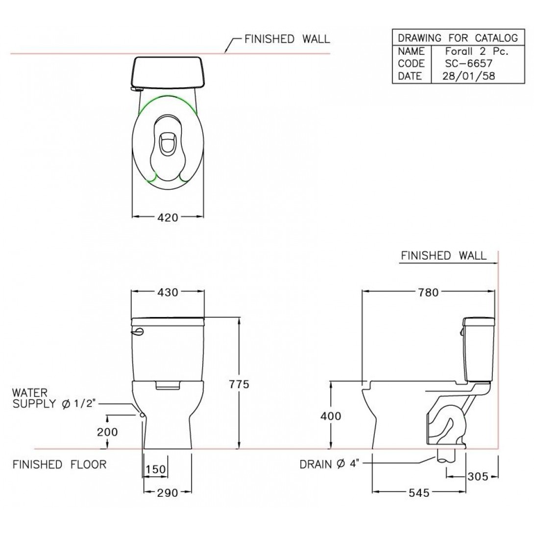 Bồn Cầu COTTO SC6657 WH Hai Khối
