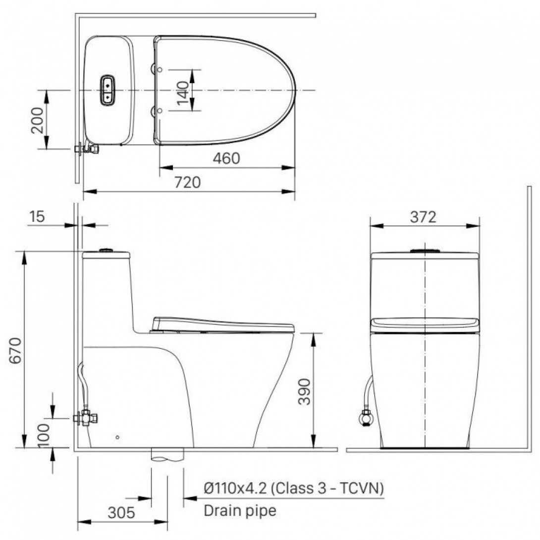 Bồn Cầu Điện Tử INAX AC-989/CW-KA22AVN Có Remote