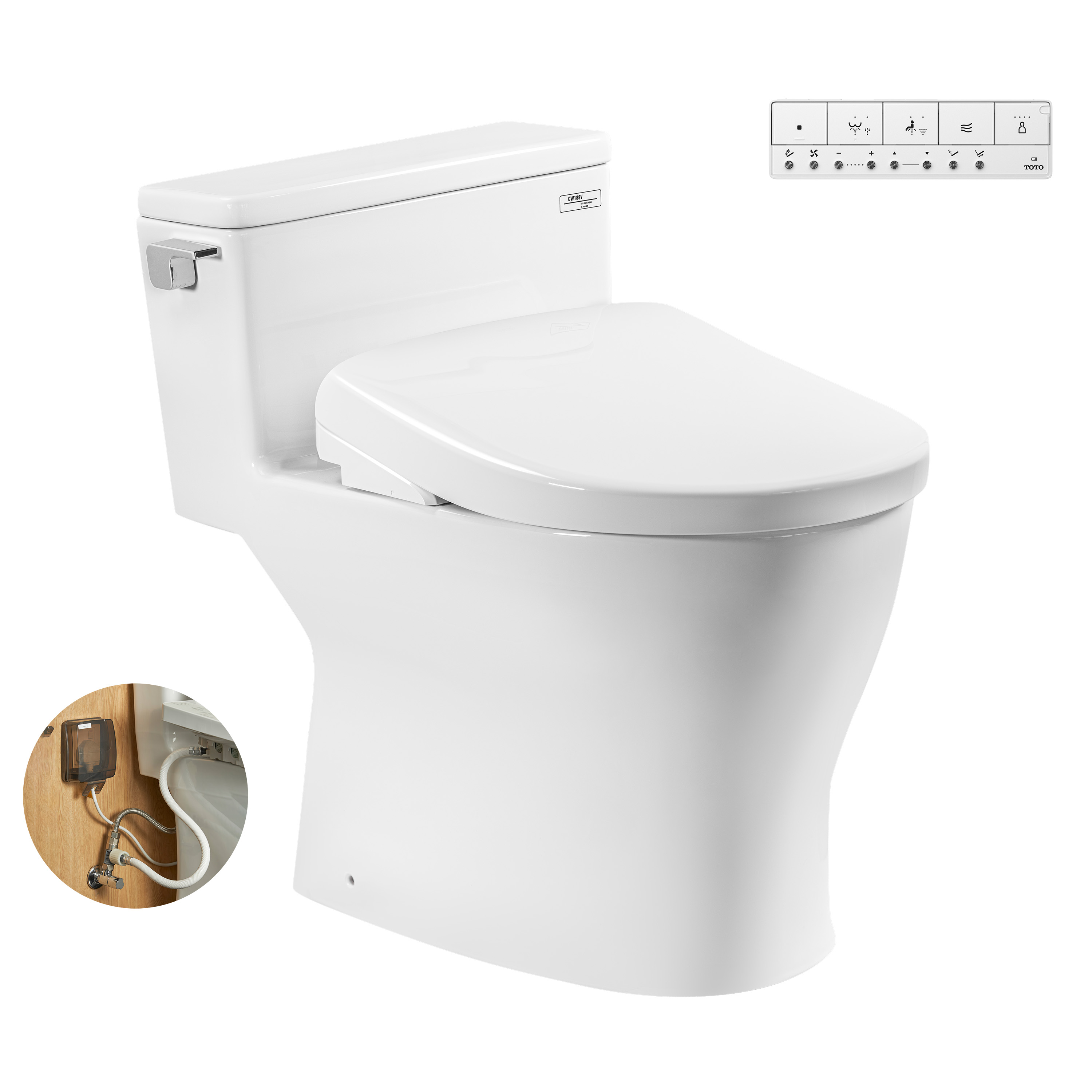 Bồn Cầu Điện Tử TOTO MS188VKW23/T53P100VR Nắp Washlet TCF47360GAA S7