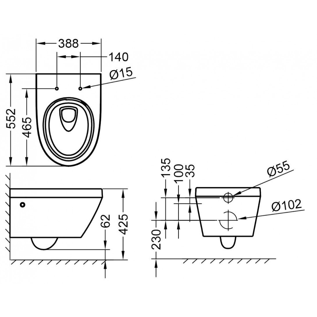 Bồn Cầu Grohe 100999SH00 Treo Tường EuroCeramic