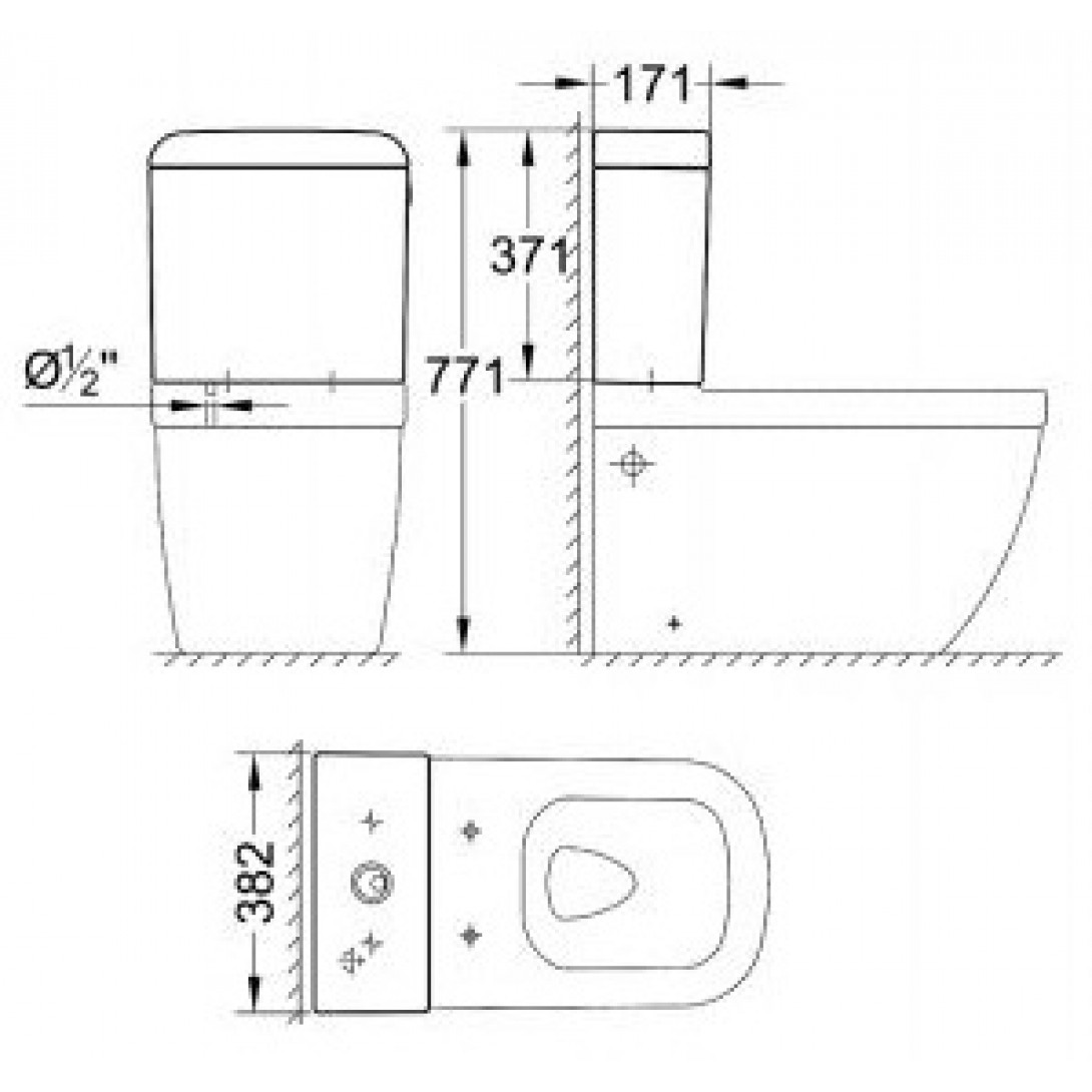 Bồn Cầu Grohe 3933800H + 39330000 + 39332000 Euro Ceramic 2 Khối
