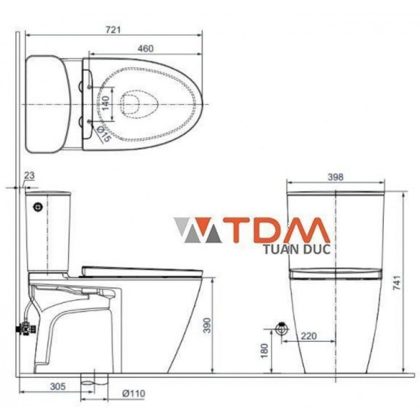 Bồn Cầu INAX ACT-602/CW-H17VN Nắp Điện Tử Xả Cảm Ứng
