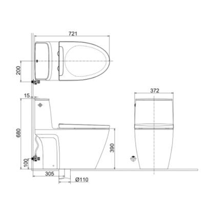 Bồn Cầu INAX ACT-902VN (ACT902VN) 1 Khối Dòng S200 Xả Không Chạm ảnh 2