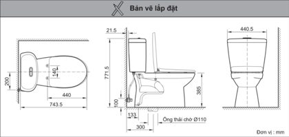 Bồn Cầu INAX C-306VAN (C306VAN)2 Khối Nắp Êm