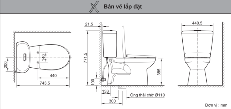 Bồn Cầu INAX C-306VAN (C306VAN)2 Khối Nắp Êm