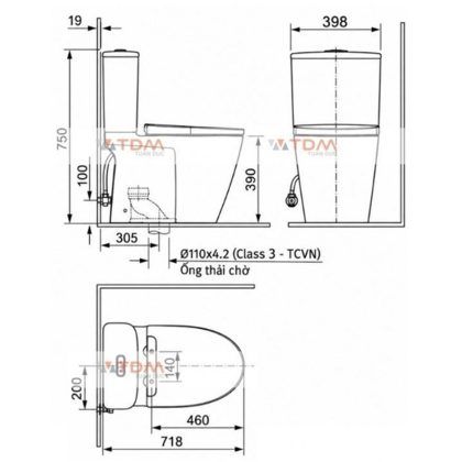 Bồn Cầu Nắp Điện Tử INAX AC-622+CW-H18VN/BW1