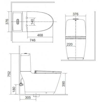 Bồn Cầu Nắp Điện Tử INAX AC-832/CW-H20VN