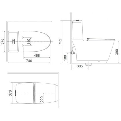 Bồn Cầu Nắp Điện Tử INAX AC-832/CW-KA22AVN