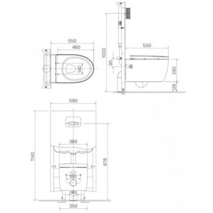 Bồn Cầu Nắp Điện Tử INAX AC-952/CW-KA22AVN Treo Tường