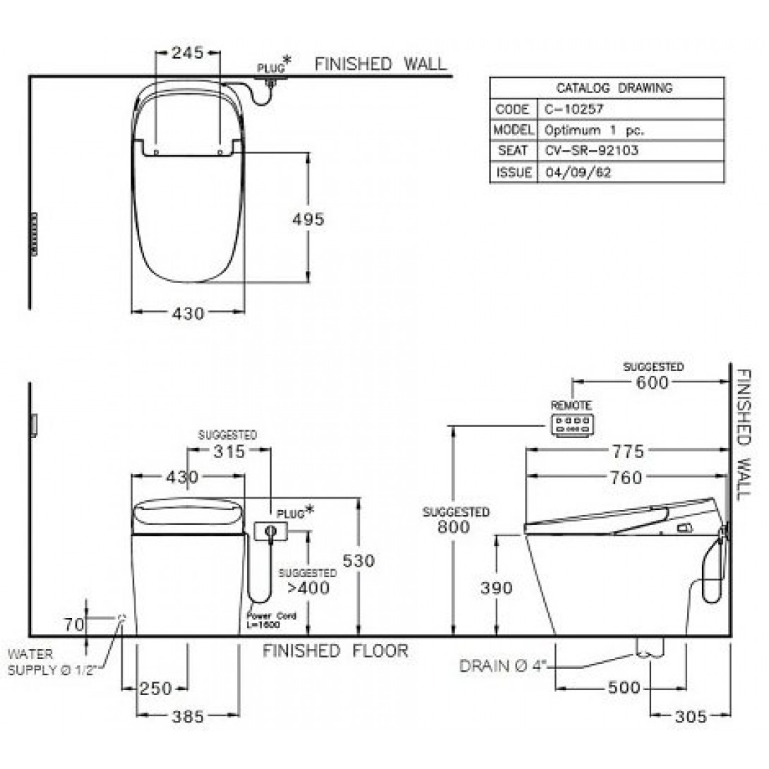Bồn Cầu Thông Minh COTTO C10257 Optimum