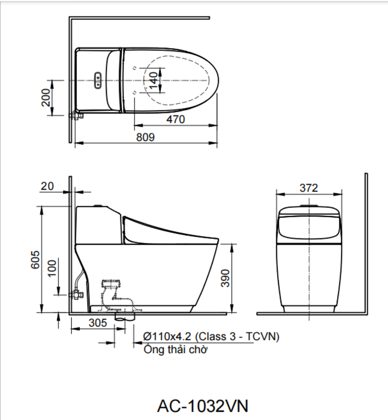 Bồn Cầu Thông Minh INAX AC-1032/CW-KB22AVN ảnh 3