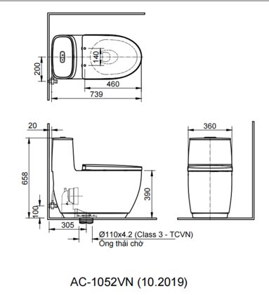 Bồn Cầu Thông Minh INAX AC-1052/CW-KA22AVN ảnh 3