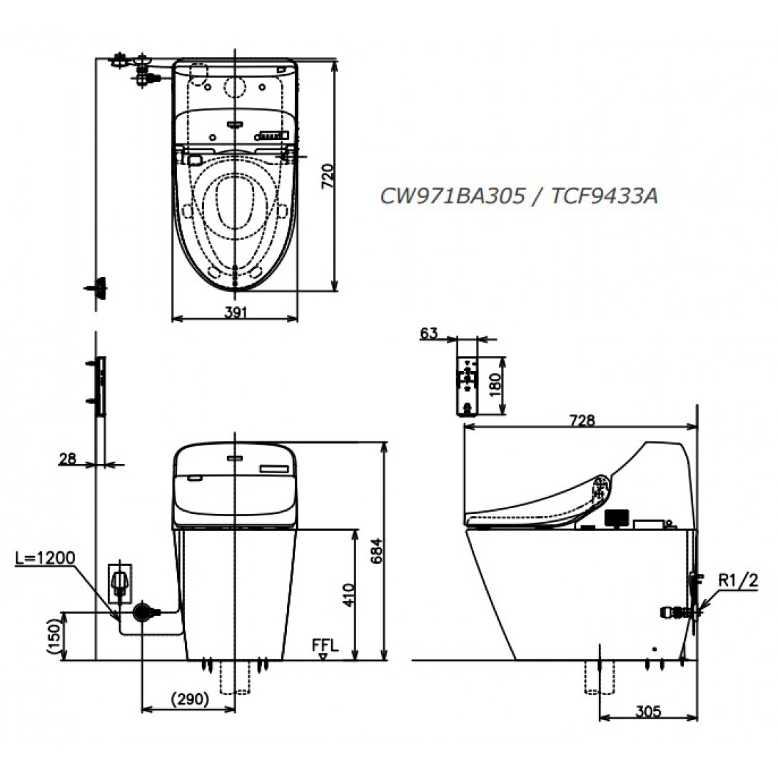 Bồn Cầu Thông Minh TOTO C971/TCF9433A GG