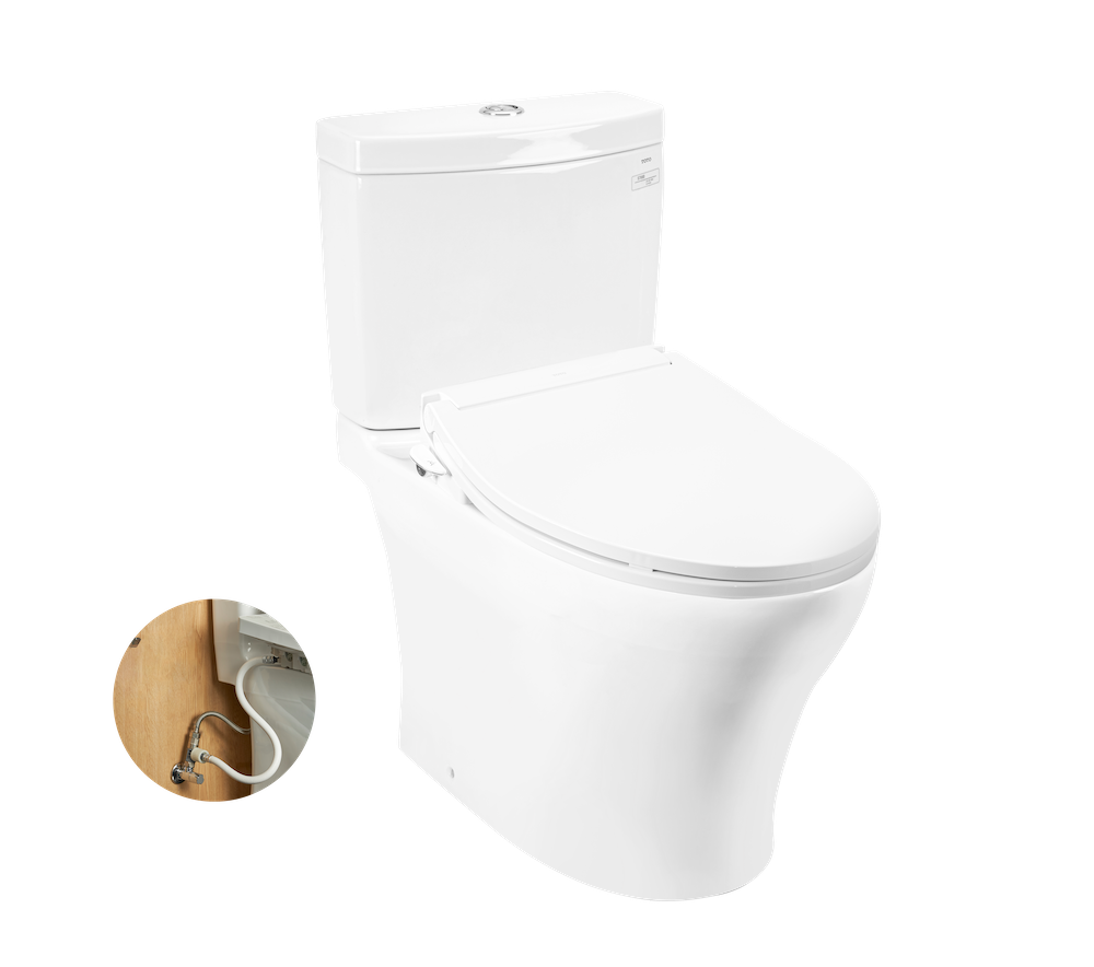 Bồn Cầu TOTO CS769DRE6#XW 2 Khối Nắp Rửa Cơ Ecowasher TCW11S