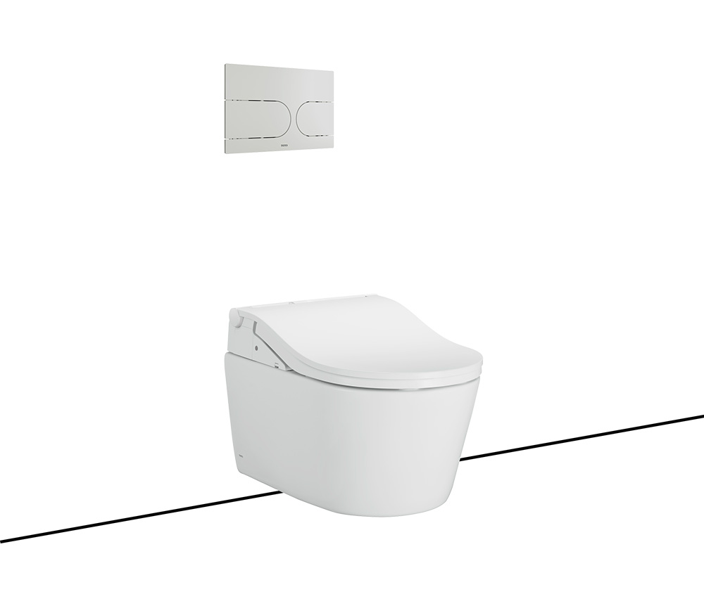 Bồn Cầu TOTO CW542EME5UMW+TCF802EBZ#MW+WH172AAT+MB175M#SS Nắp Điện Tử Treo Tường Trắng Mờ RW