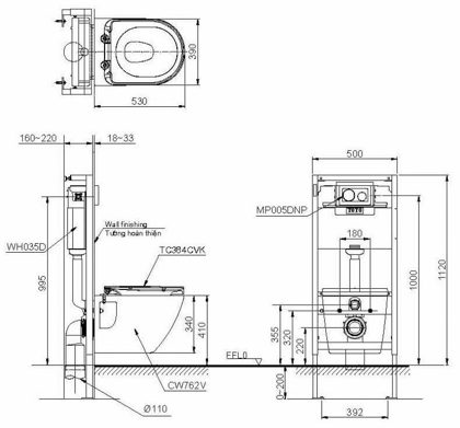 Bồn Cầu TOTO CW762/TC384CVK Treo Tường ảnh 3