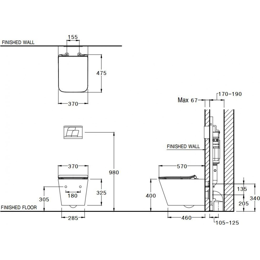 Bồn Cầu Treo Tường Cotto SC197627(F)
