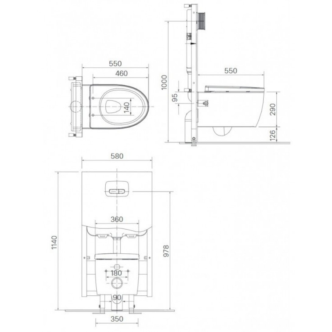 Bồn Cầu Treo Tường Điện Tử INAX AC-952/CW-H20VN