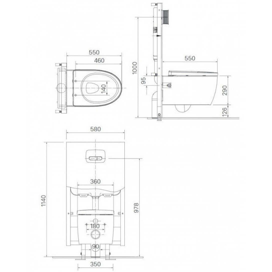 Bồn Cầu Treo Tường INAX AC-952/CW-S15VN Nắp Rửa Cơ