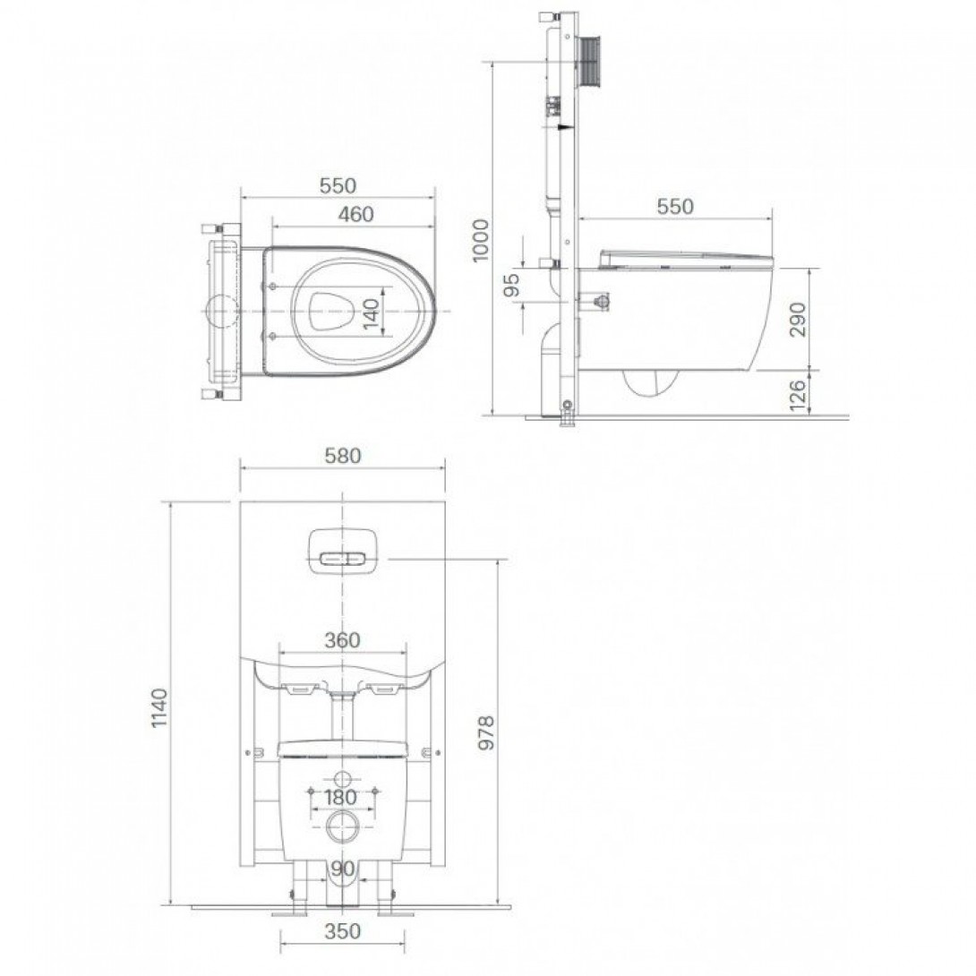 Bồn Cầu Treo Tường INAX AC-952/CW-S32VN Nắp Rửa Cơ