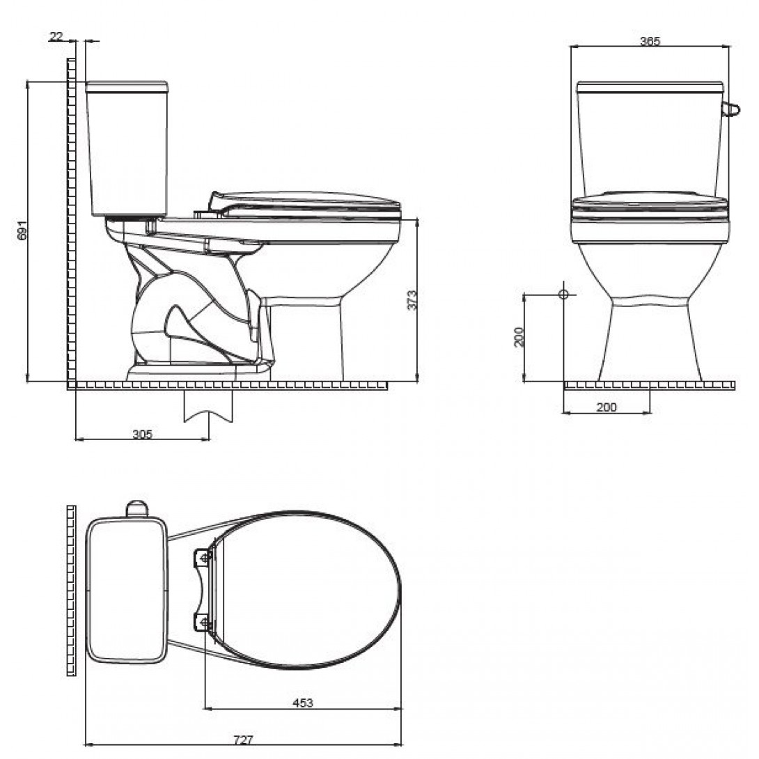 Bồn Cầu Viglacera V715 2 Khối